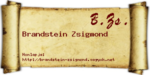 Brandstein Zsigmond névjegykártya