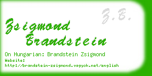 zsigmond brandstein business card